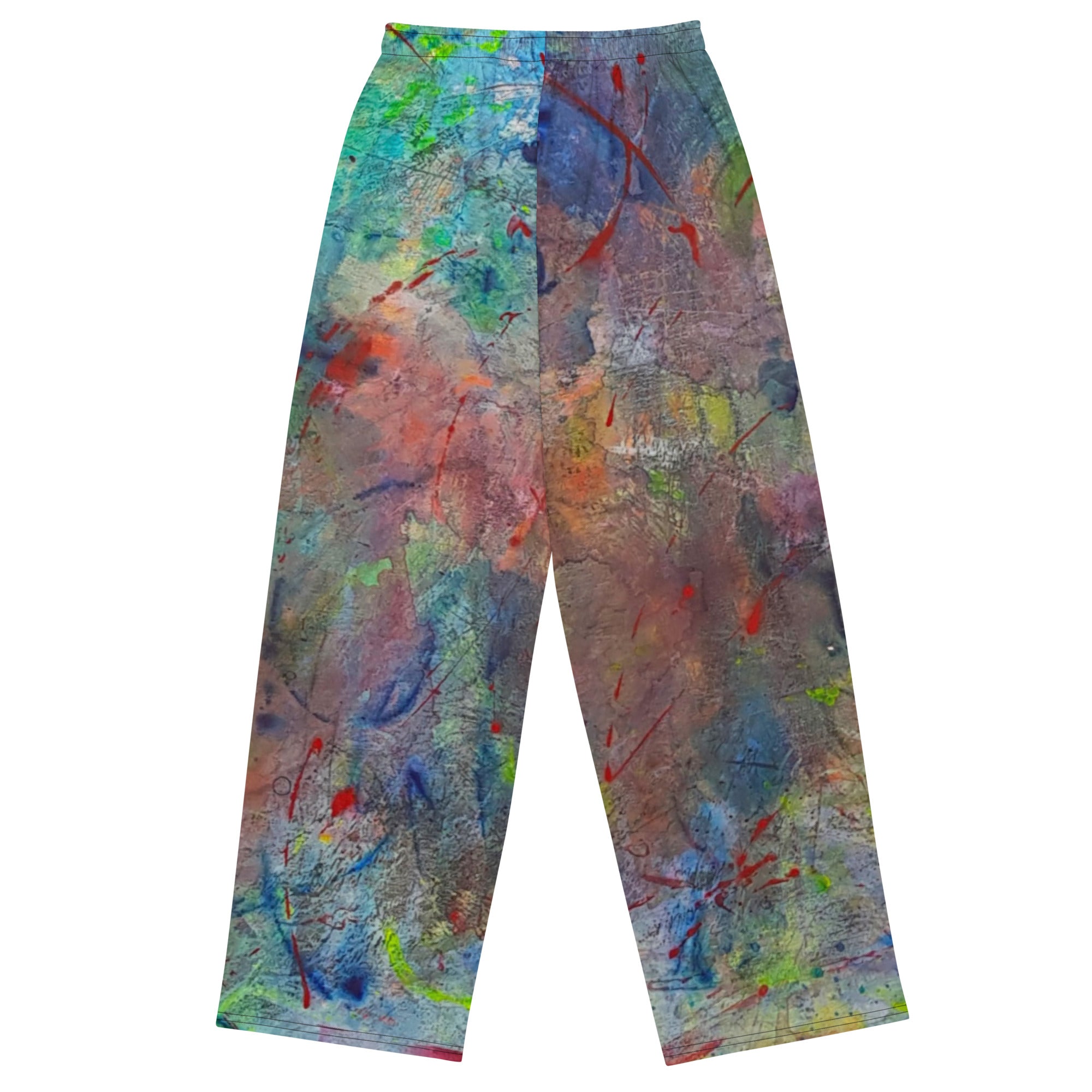 Color contact wide-leg pants