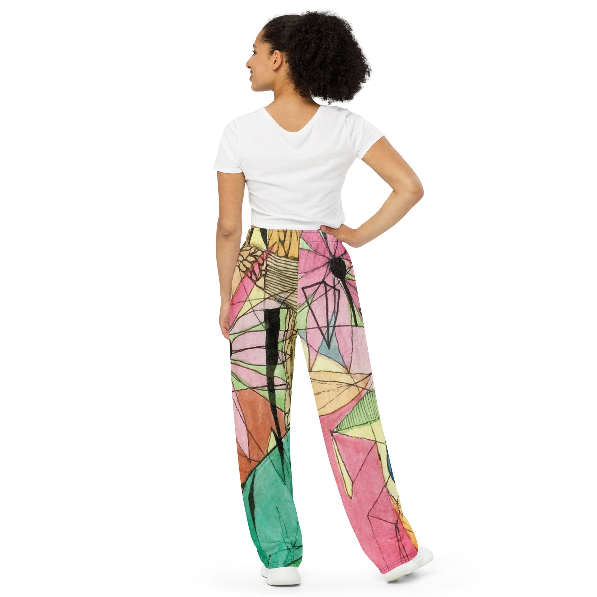 Flowers wide-leg pants