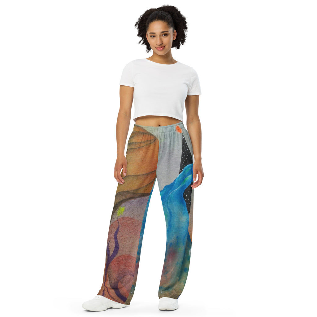 Cosmic teapot wide-leg pants