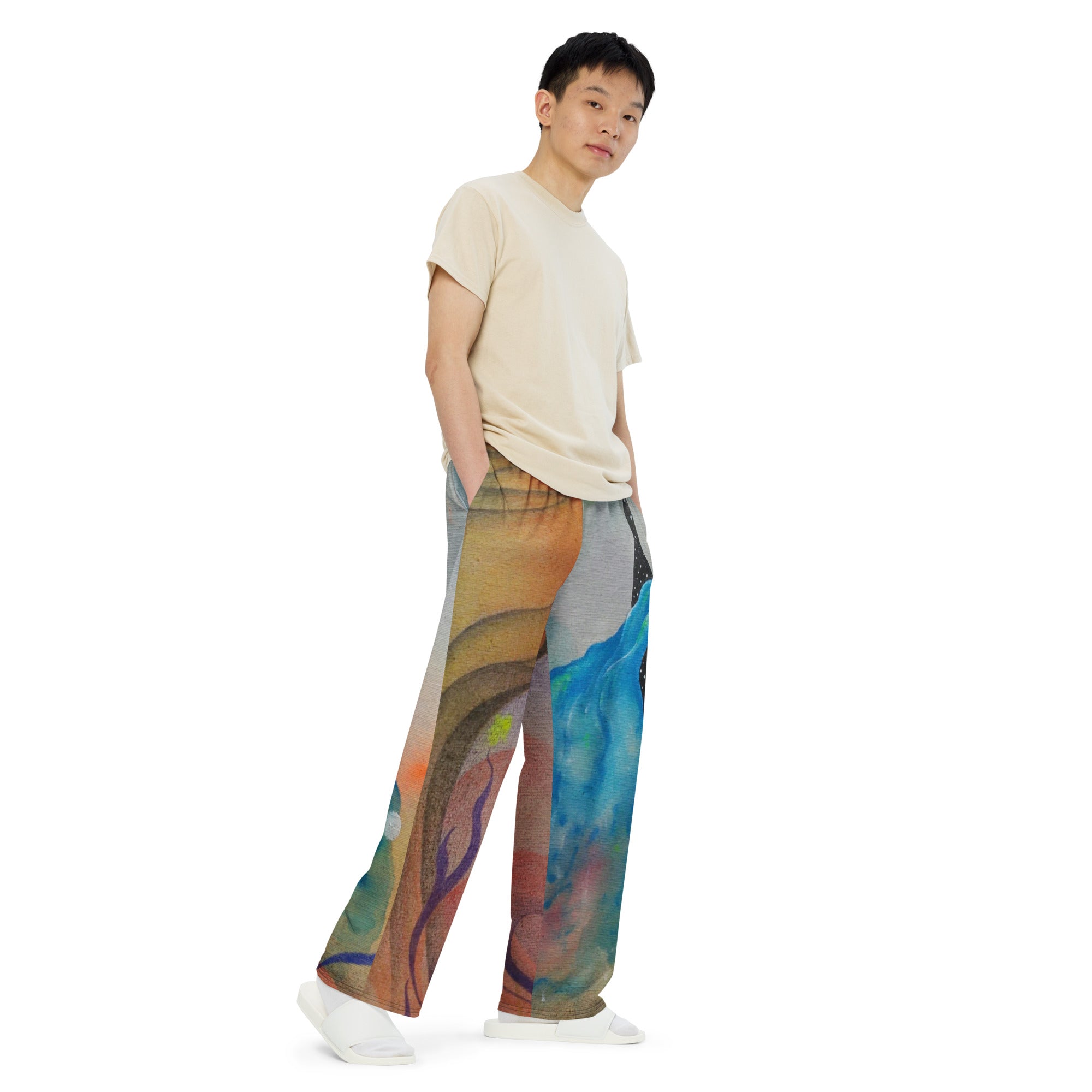 Cosmic teapot wide-leg pants