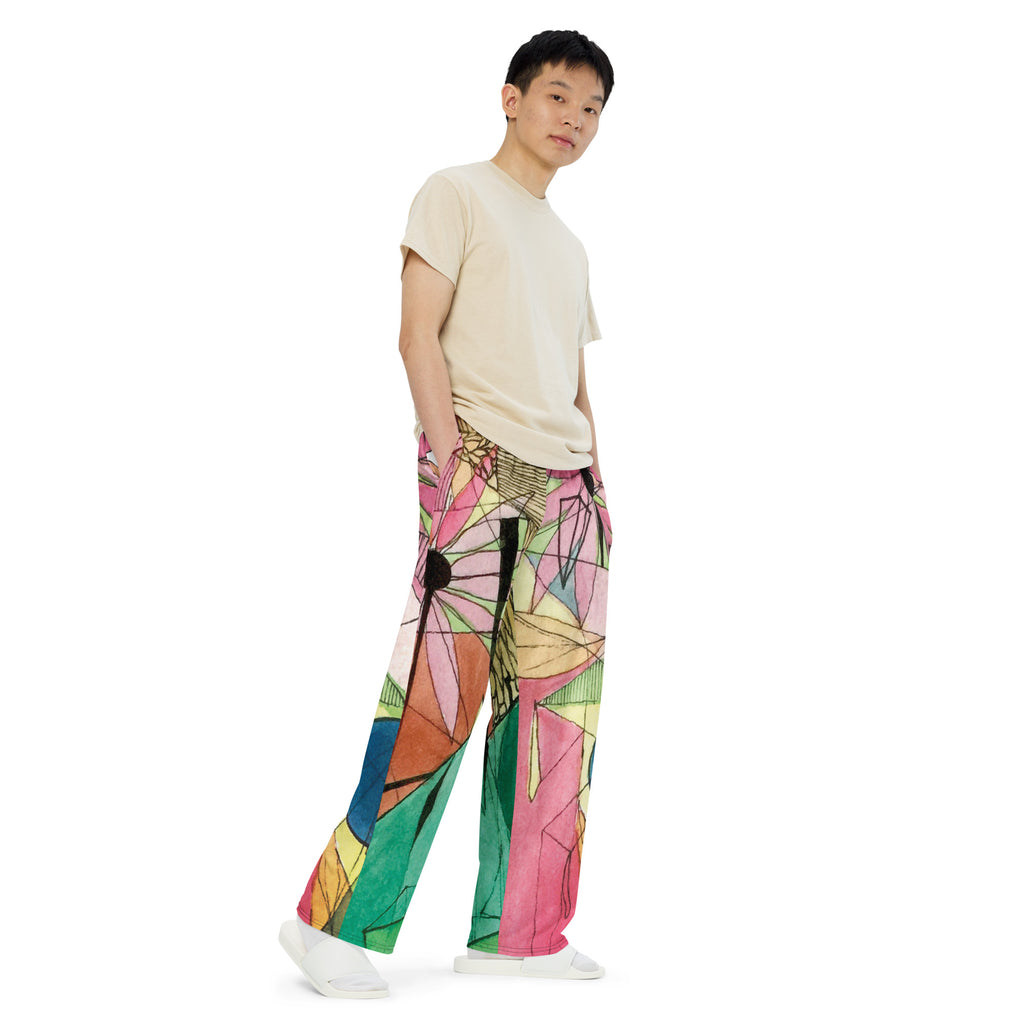 Flowers wide-leg pants