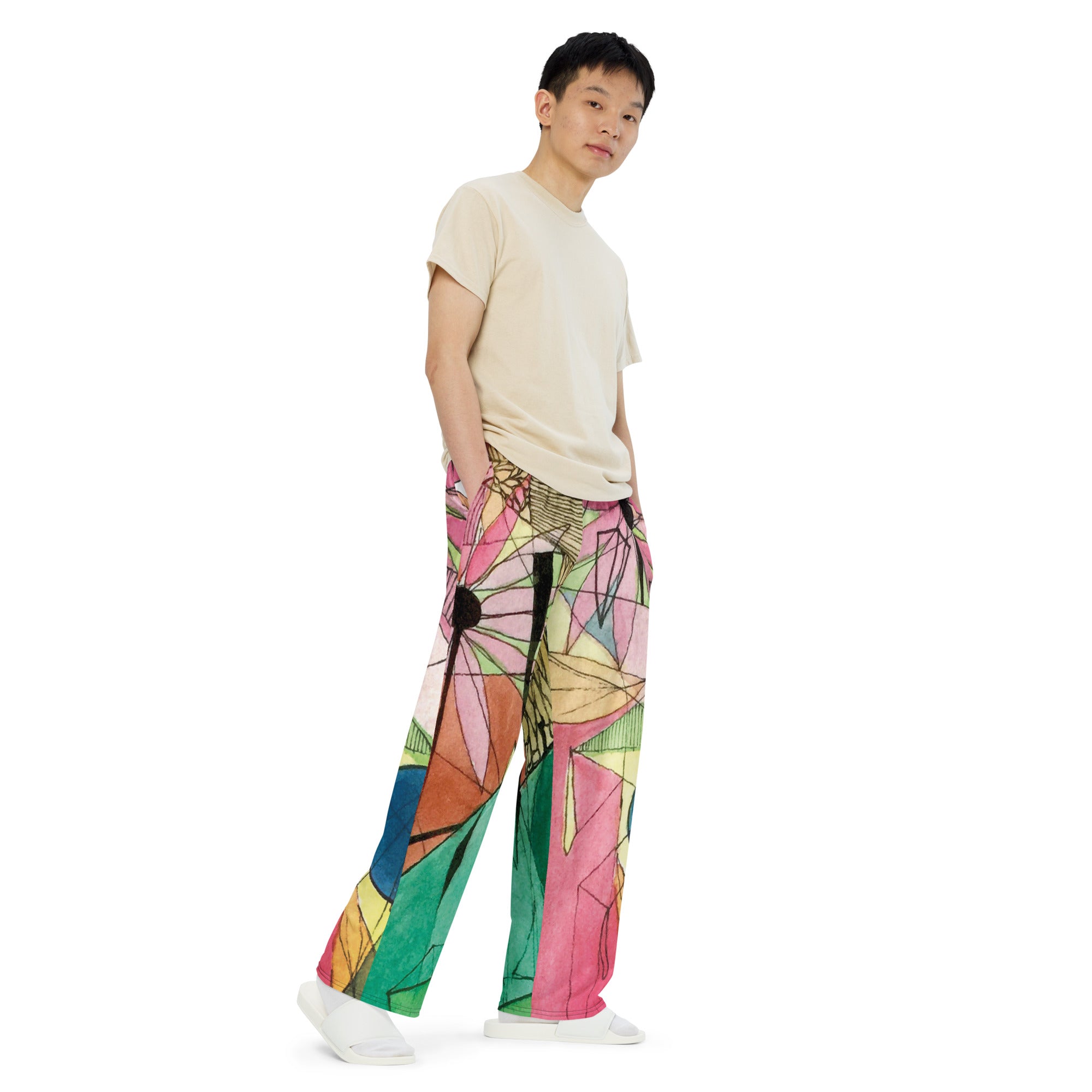 Flowers wide-leg pants