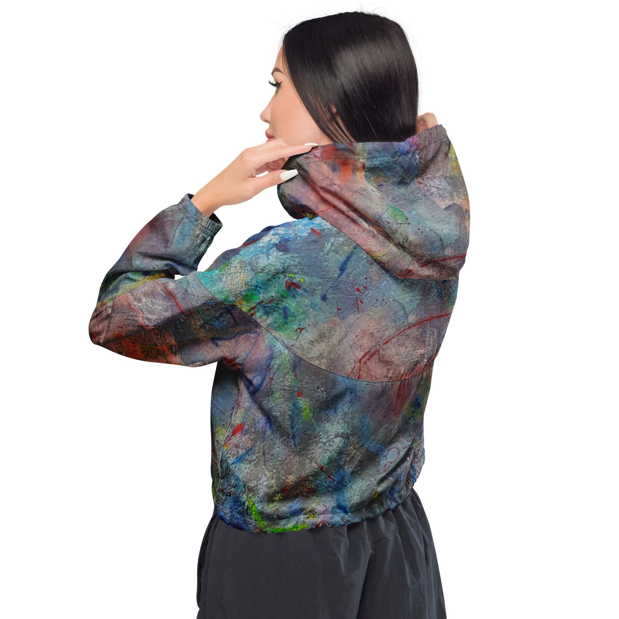 Color contact cropped windbreaker
