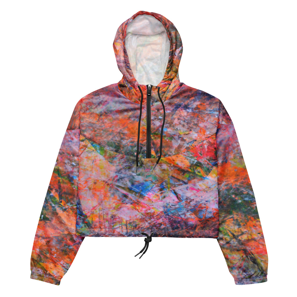 Petroleum cropped windbreaker