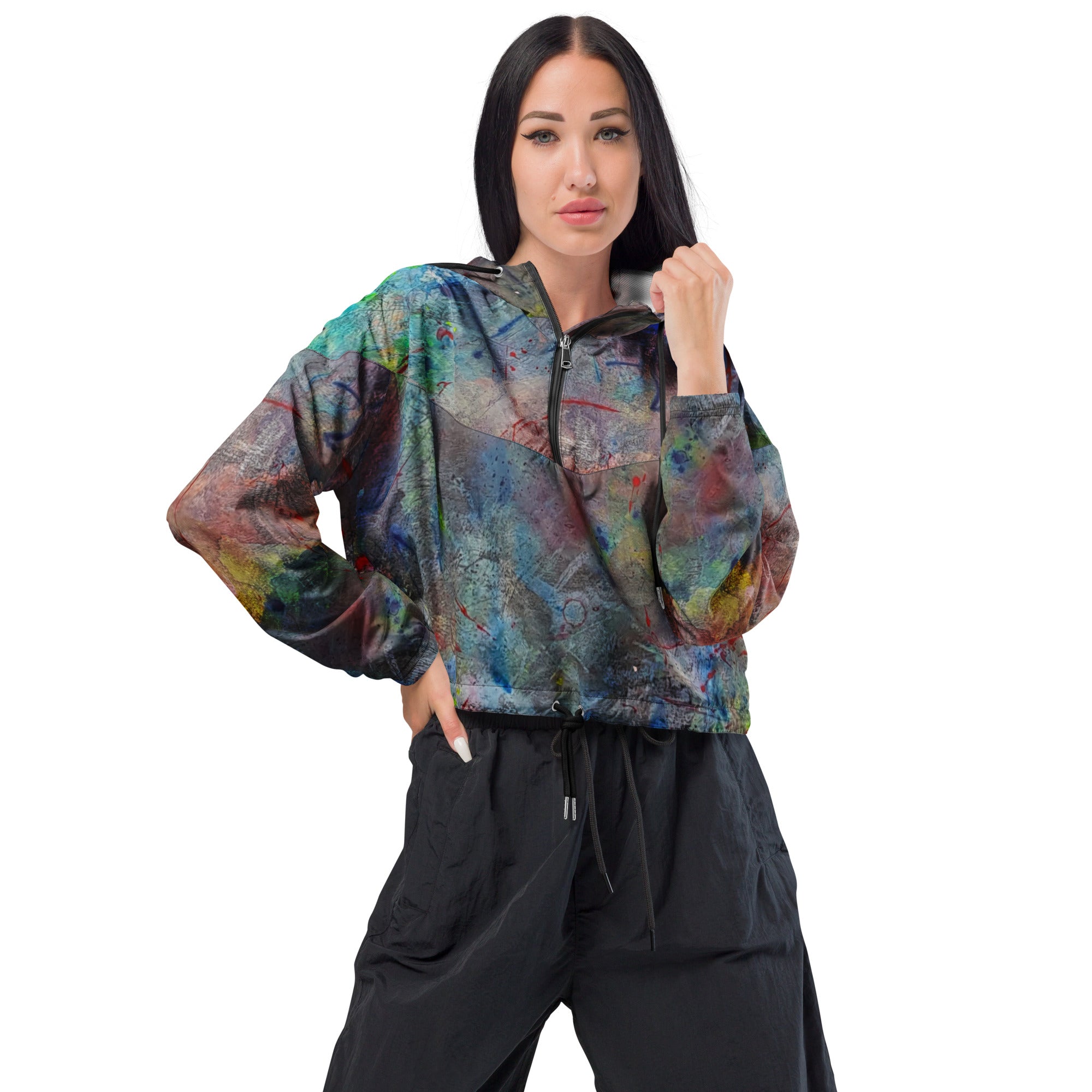 Color contact cropped windbreaker