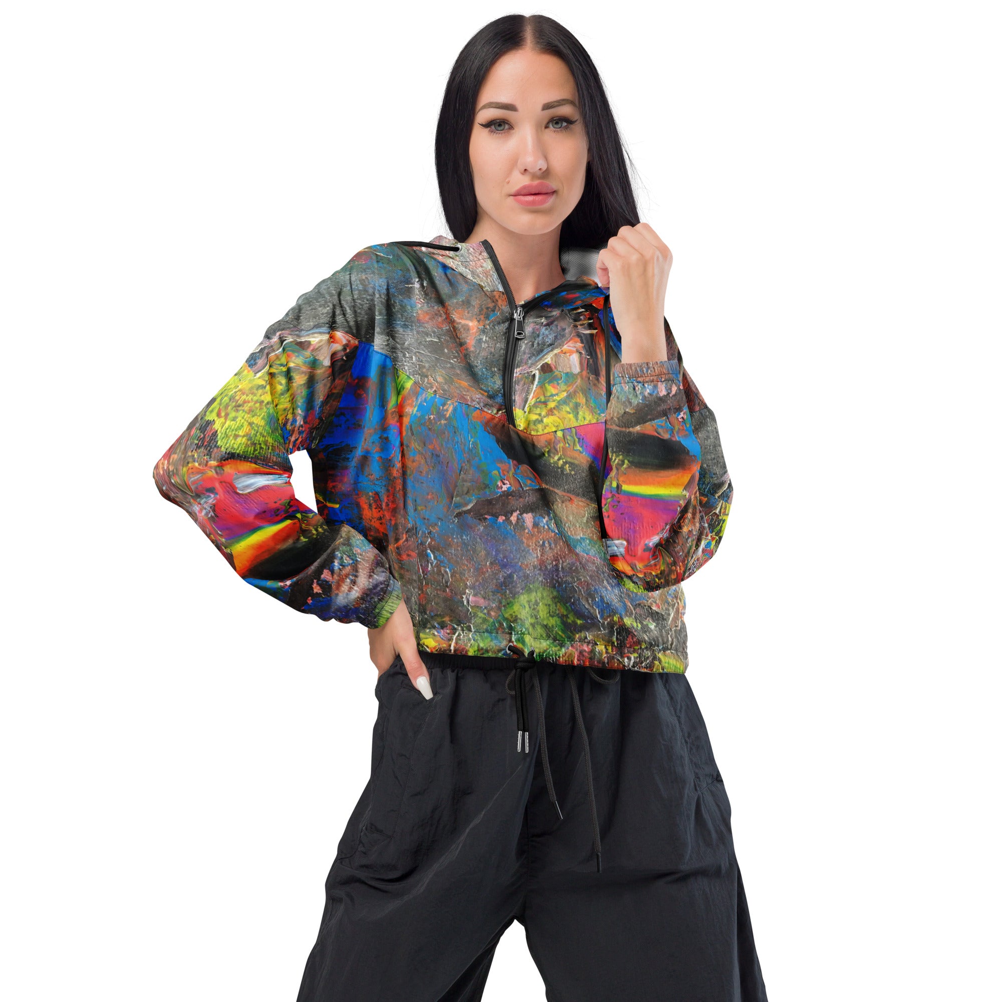 Neón cropped windbreaker