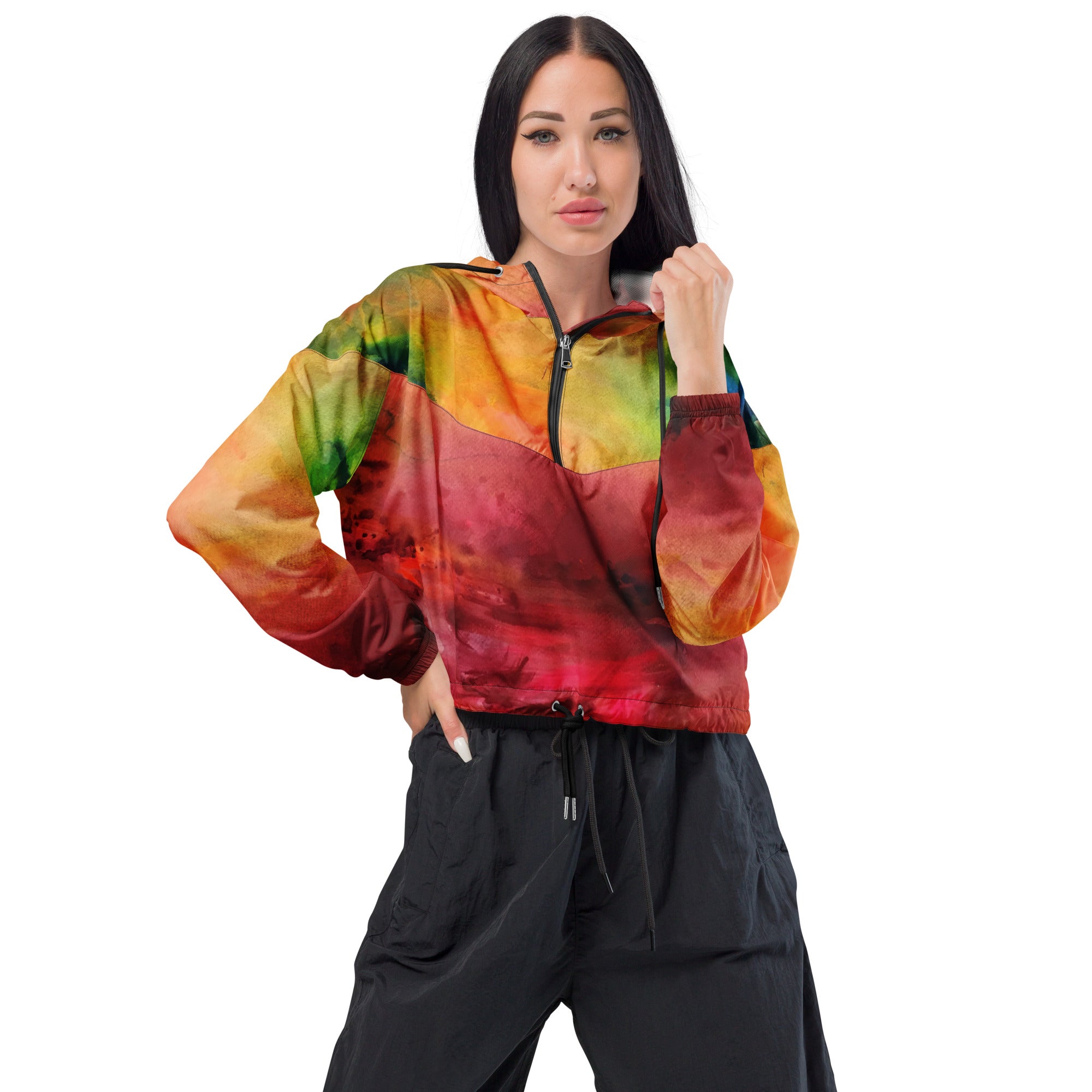 Ink soul cropped windbreaker