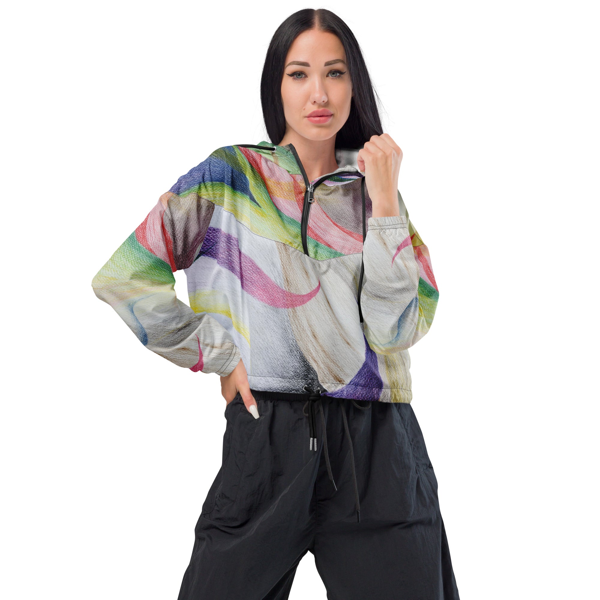 Color contact cropped windbreaker