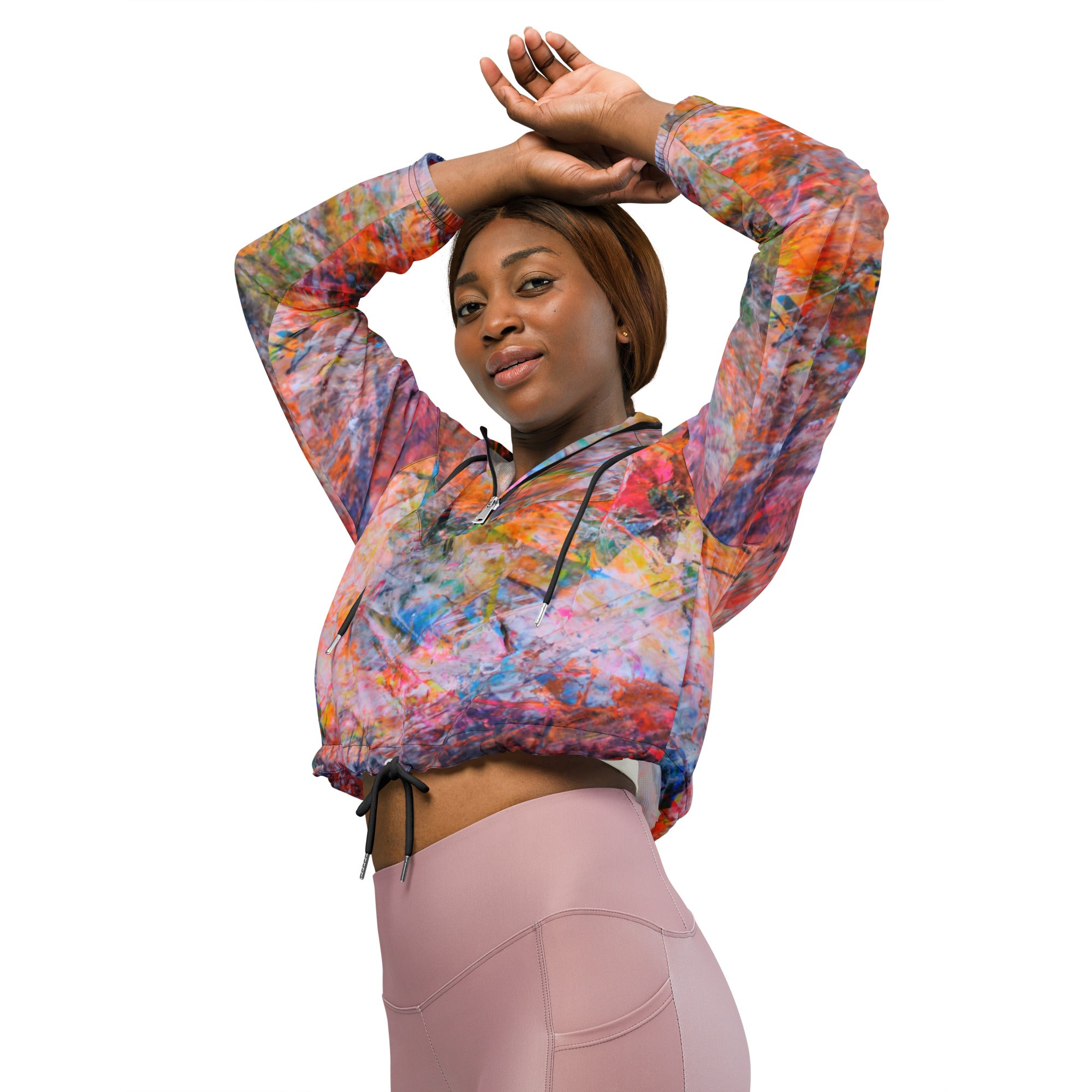 Petroleum cropped windbreaker