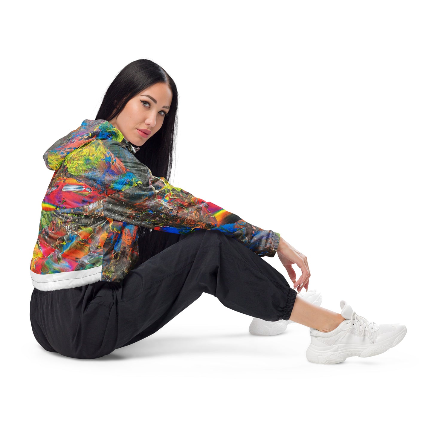 Neón cropped windbreaker