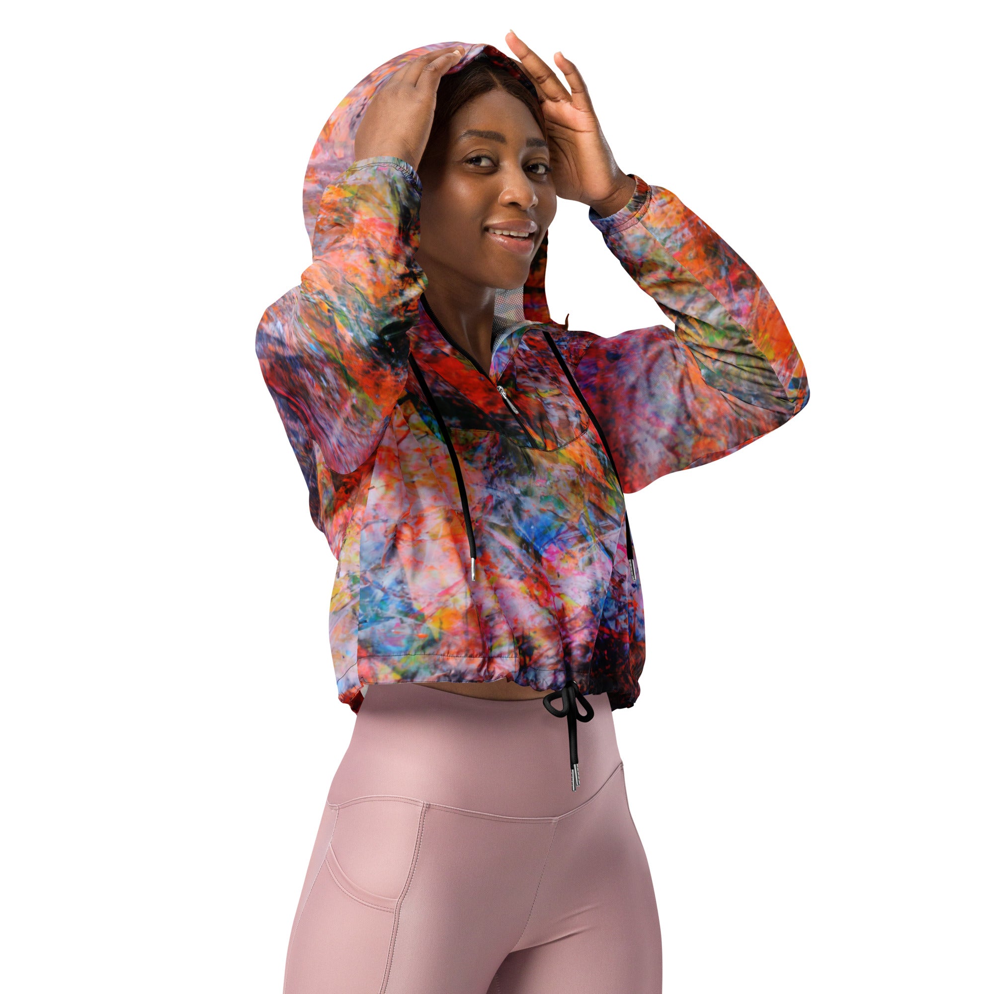 Petroleum cropped windbreaker