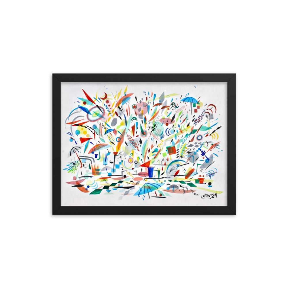 Kitchen rain Framed poster