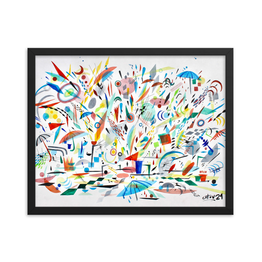 Kitchen rain Framed poster