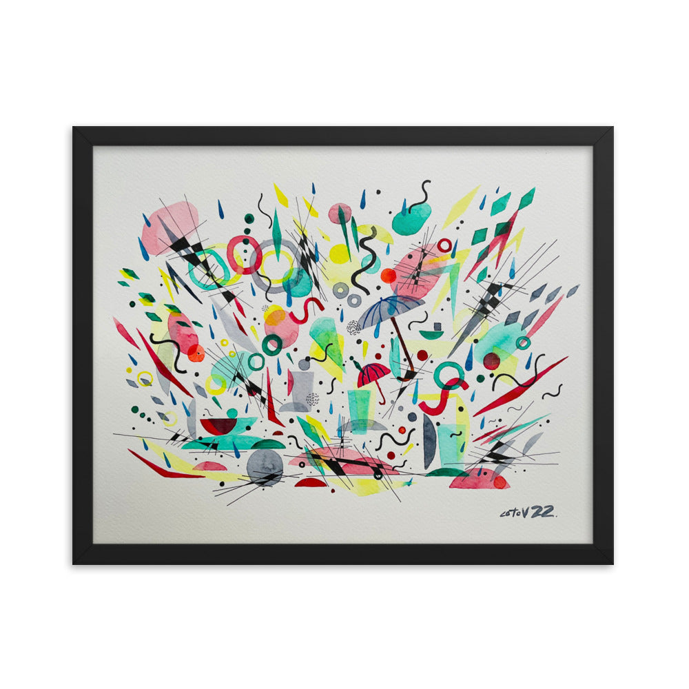 Kitchen rain Framed poster