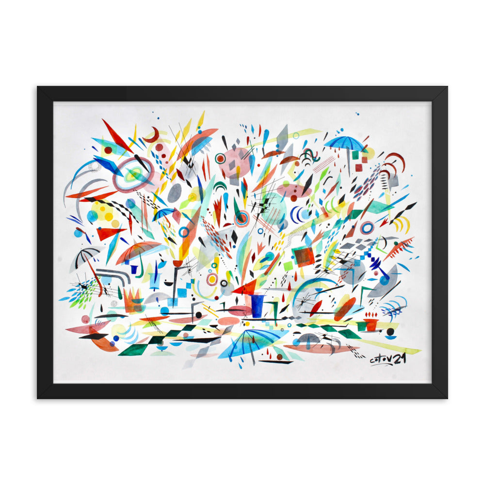 Kitchen rain Framed poster