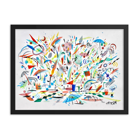 Kitchen rain Framed poster