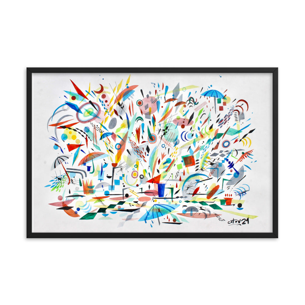 Kitchen rain Framed poster