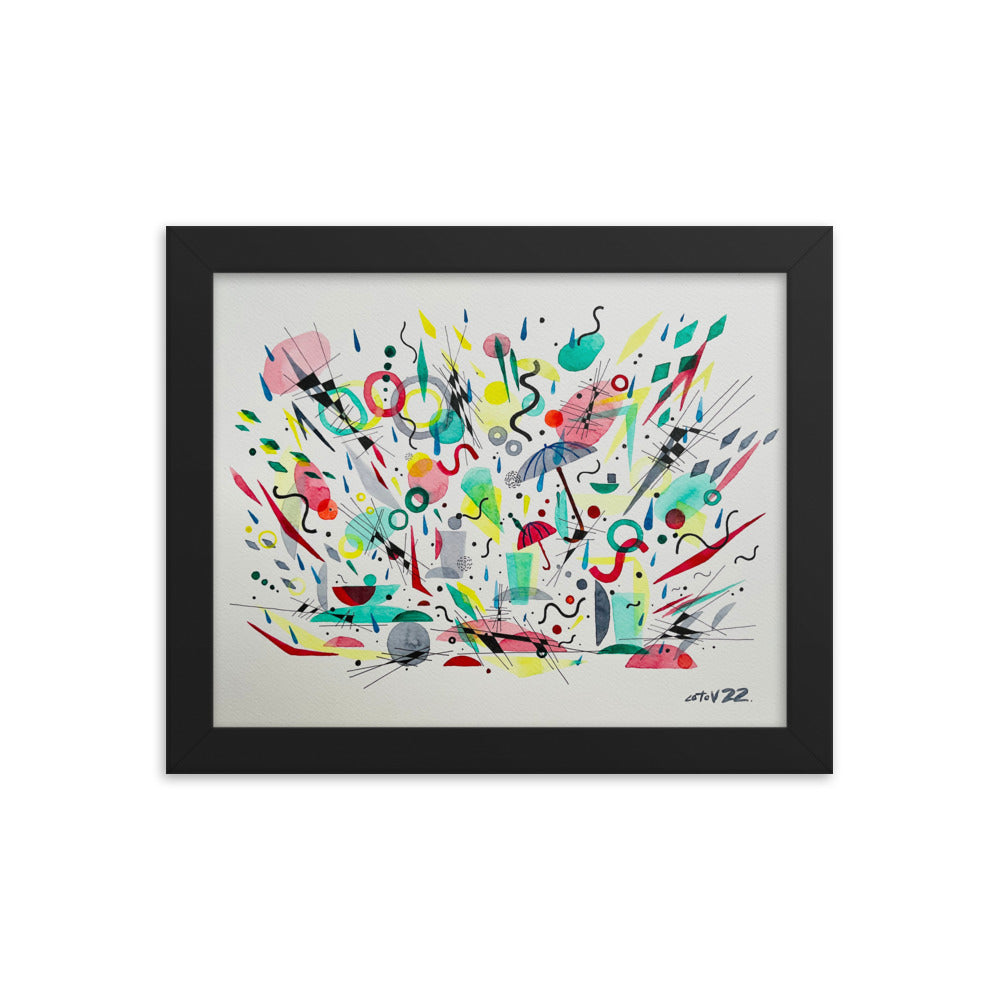 Kitchen rain Framed poster