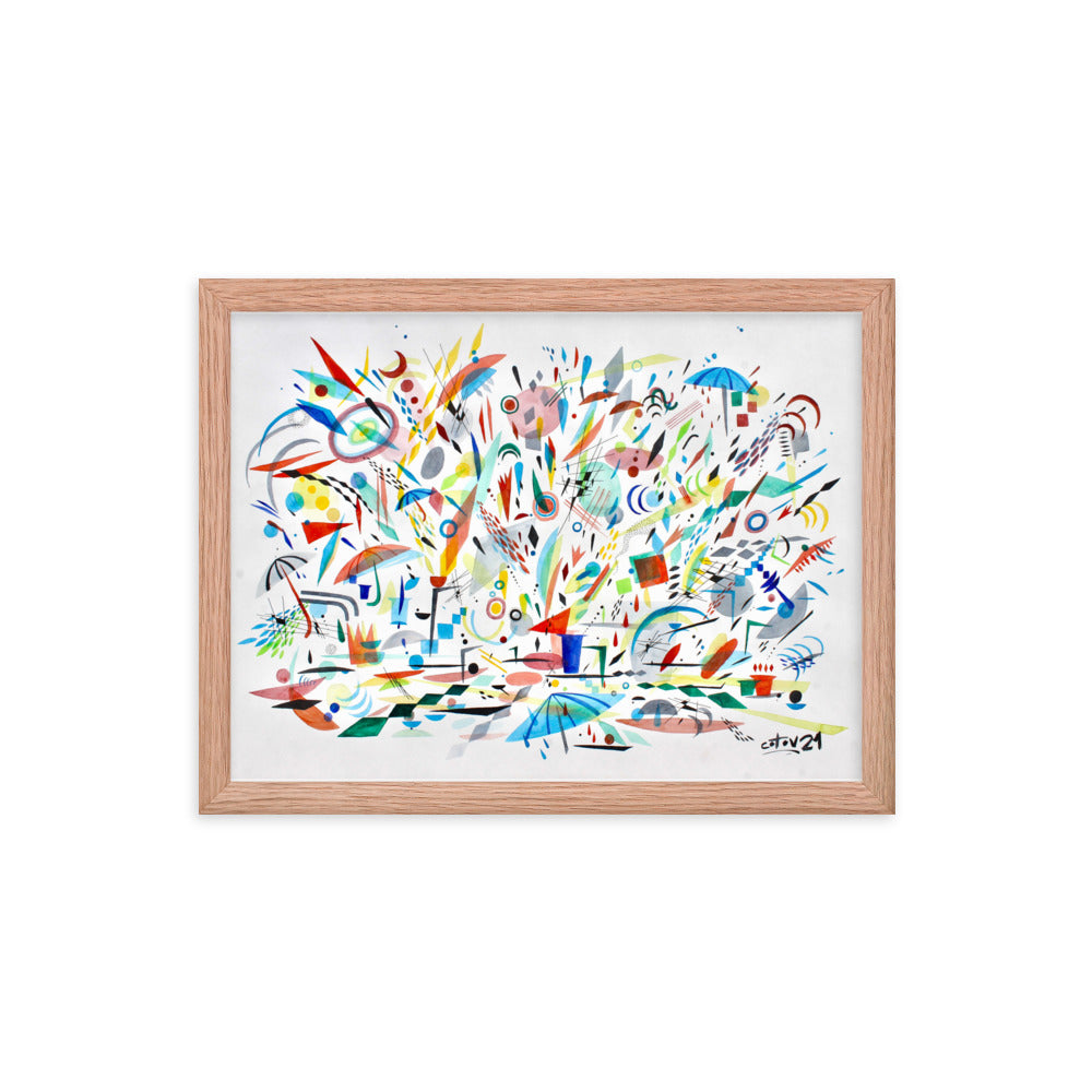 Kitchen rain Framed poster