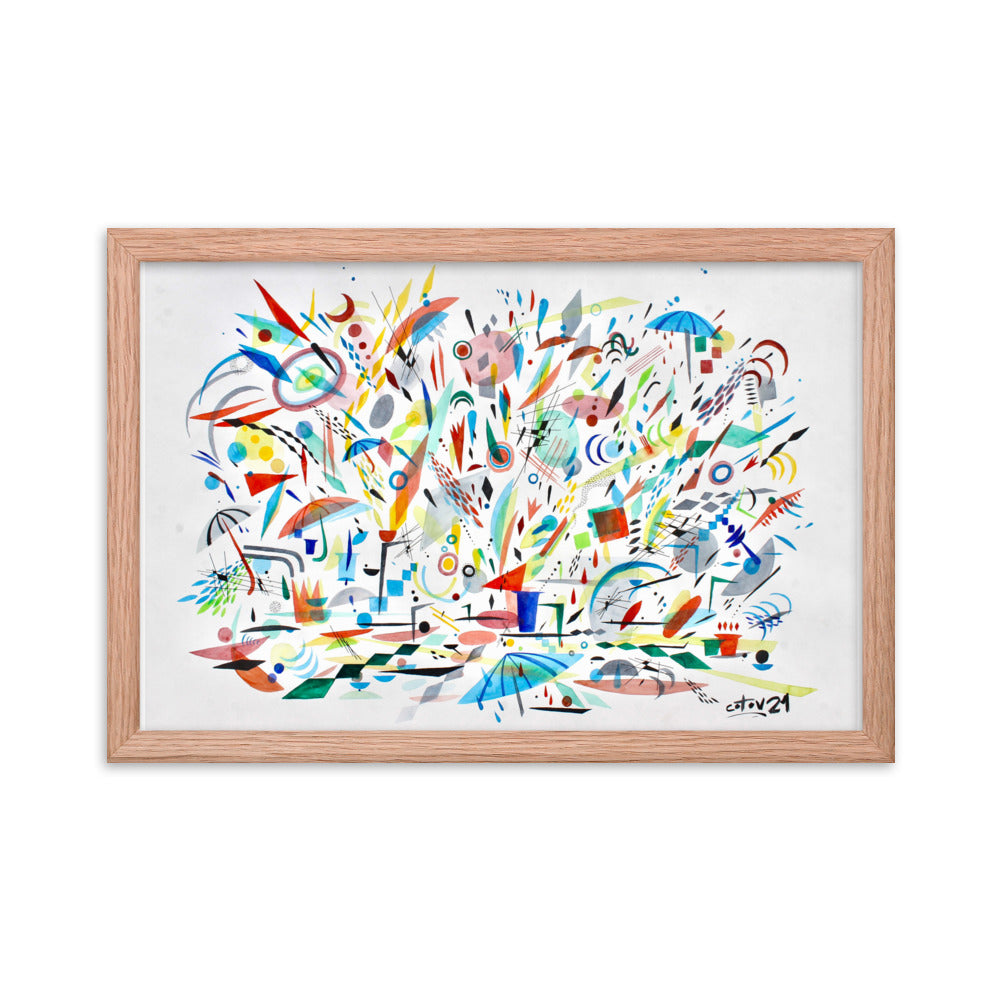 Kitchen rain Framed poster