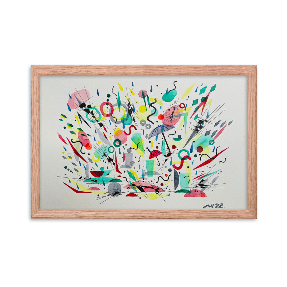 Kitchen rain Framed poster