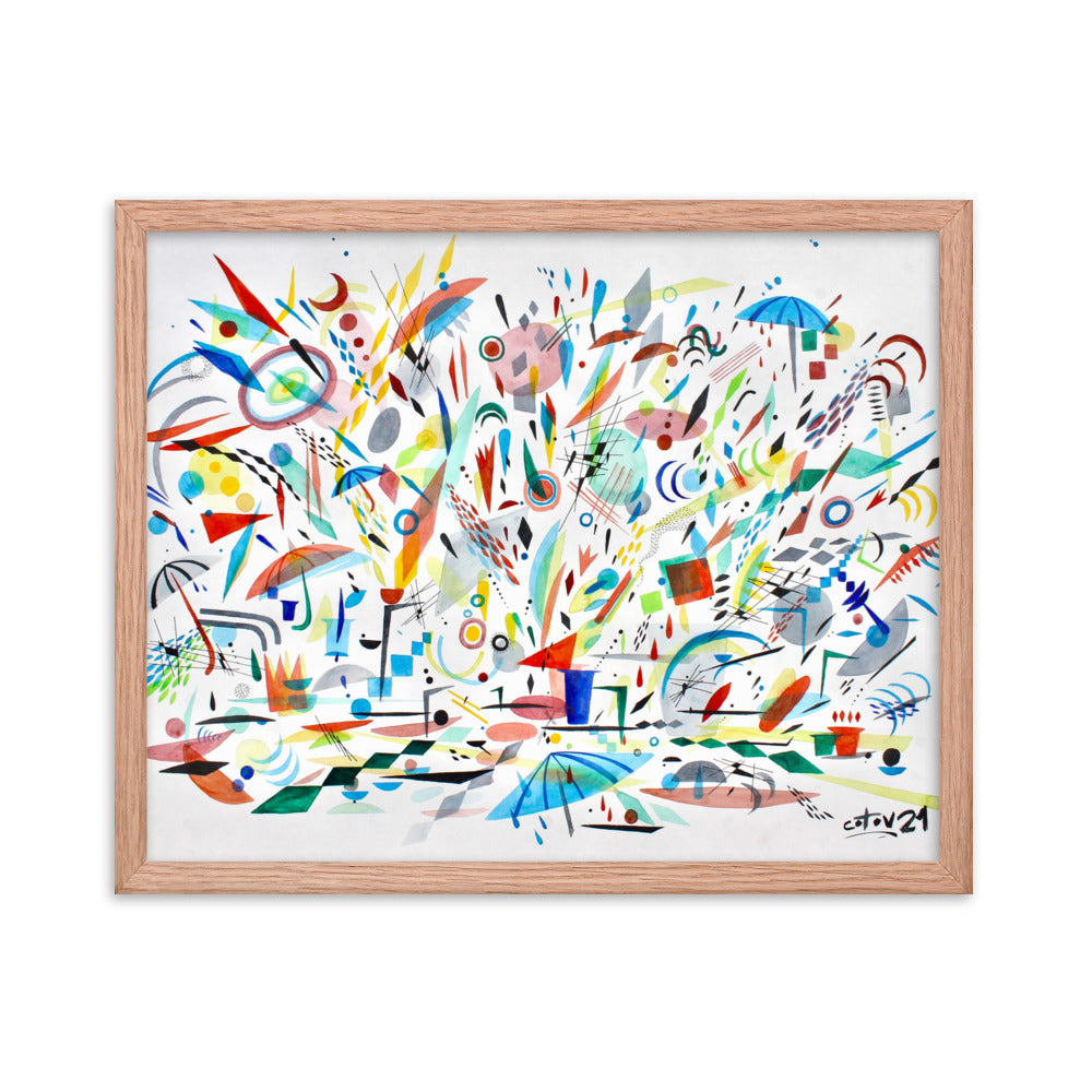 Kitchen rain Framed poster