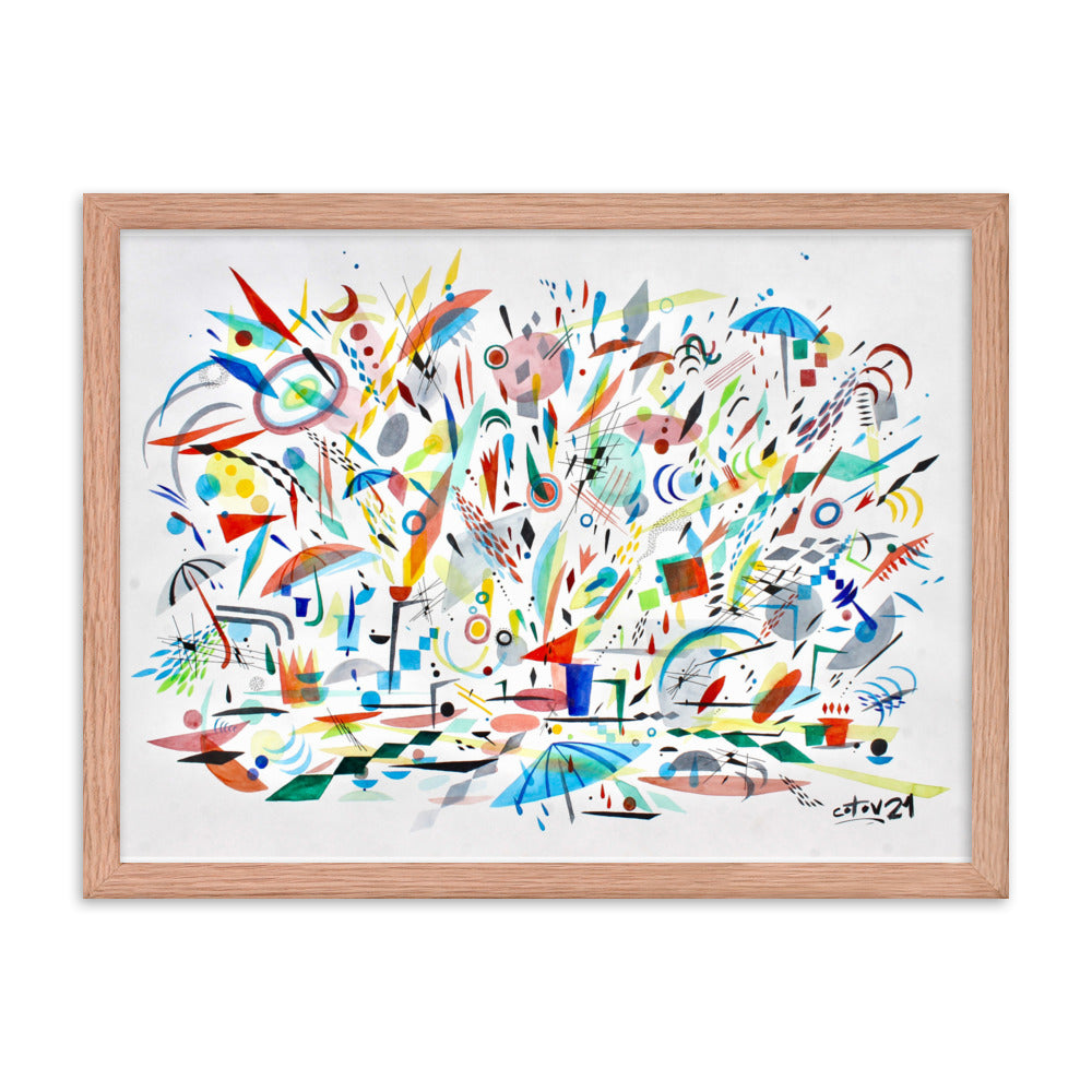 Kitchen rain Framed poster