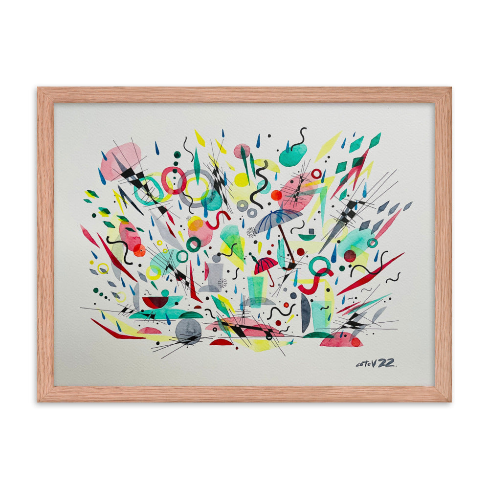 Kitchen rain Framed poster