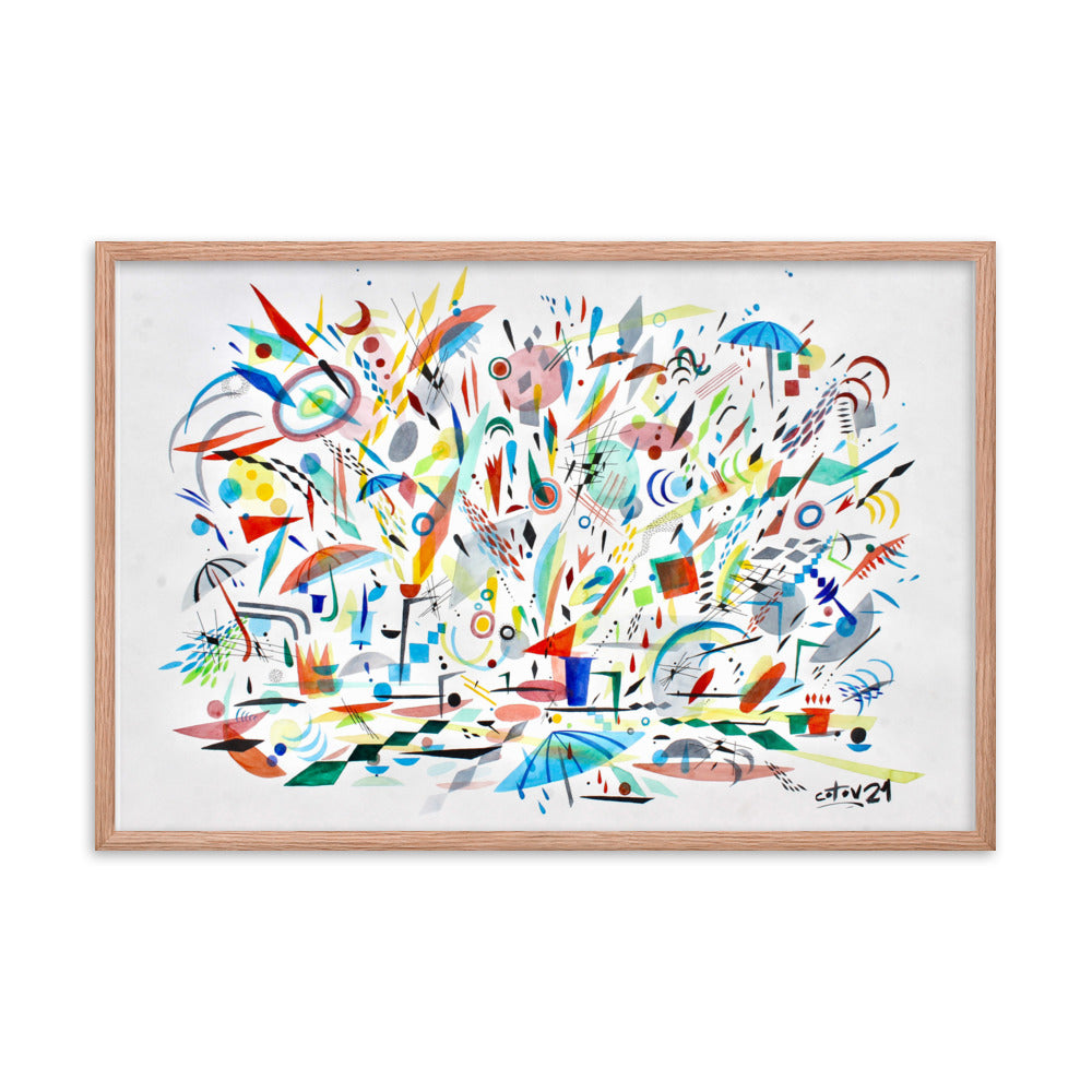 Kitchen rain Framed poster