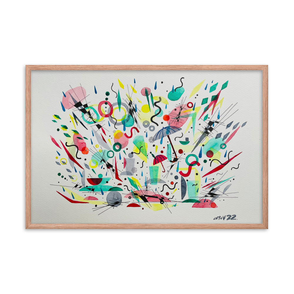 Kitchen rain Framed poster