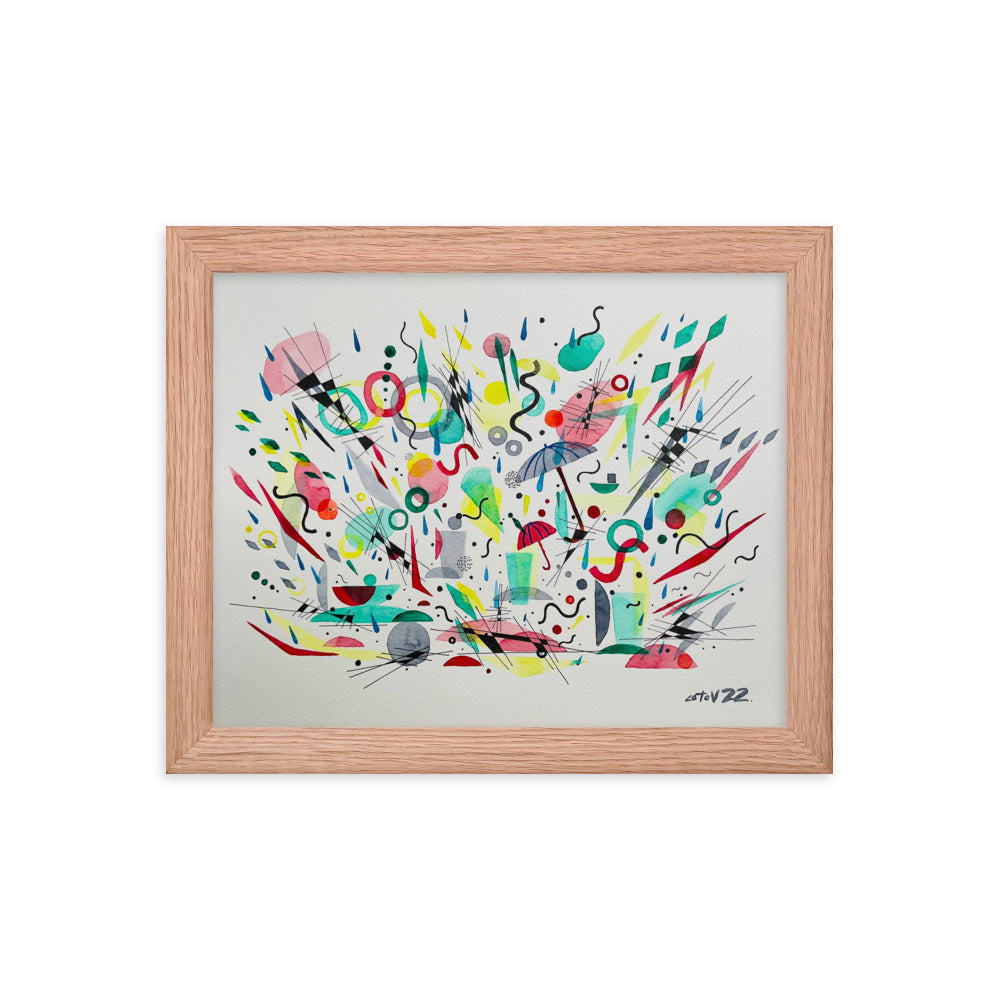 Kitchen rain Framed poster