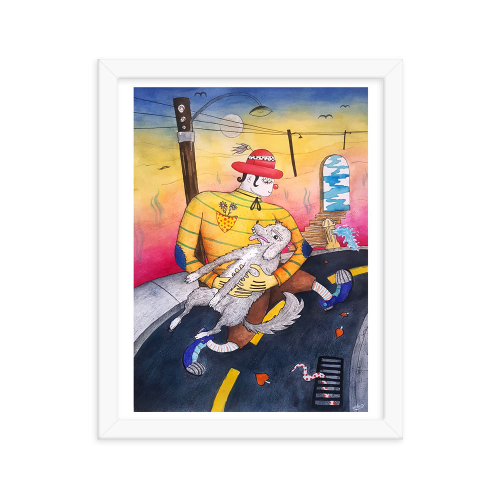 Run Framed poster