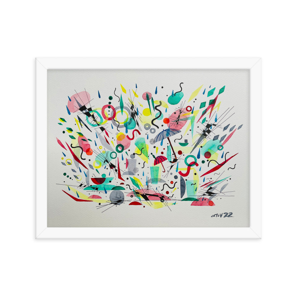 Kitchen rain Framed poster