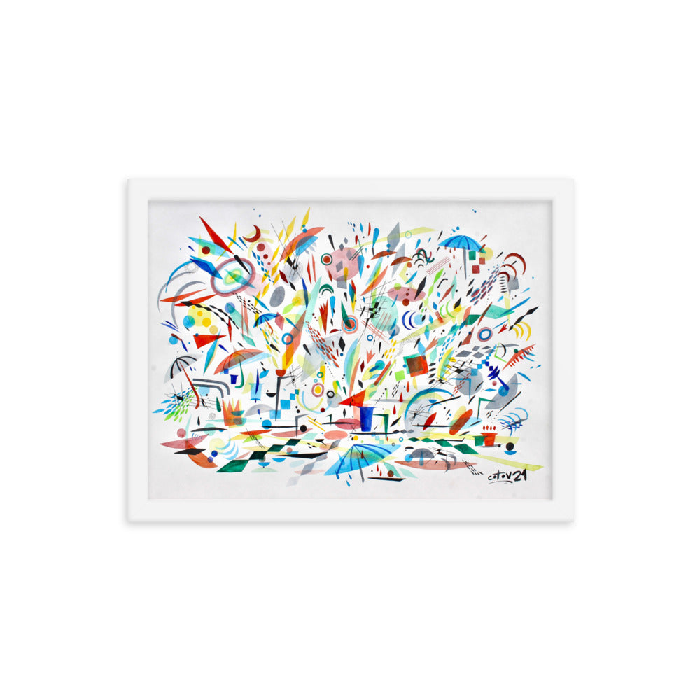 Kitchen rain Framed poster