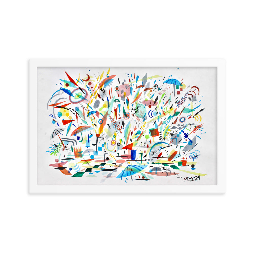 Kitchen rain Framed poster