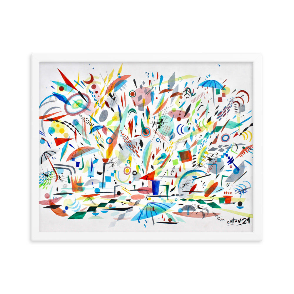 Kitchen rain Framed poster