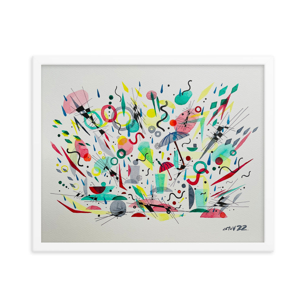 Kitchen rain Framed poster