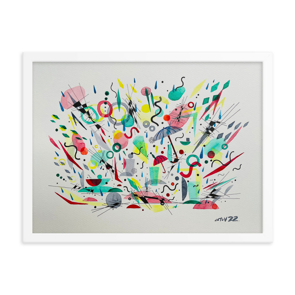 Kitchen rain Framed poster