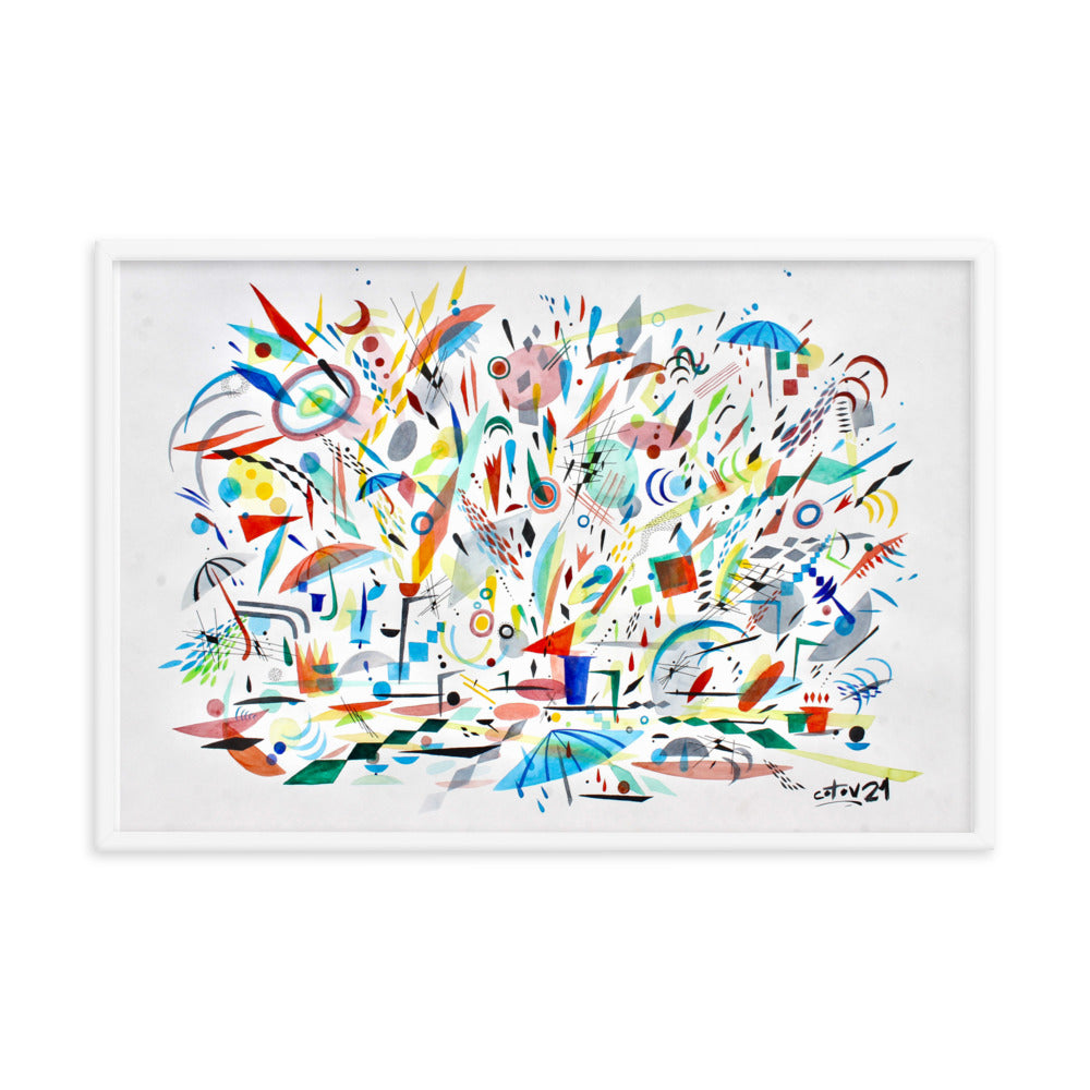 Kitchen rain Framed poster