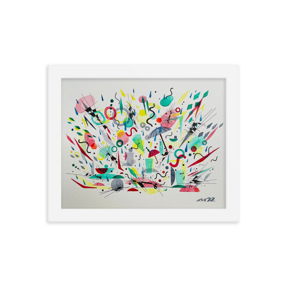 Kitchen rain Framed poster