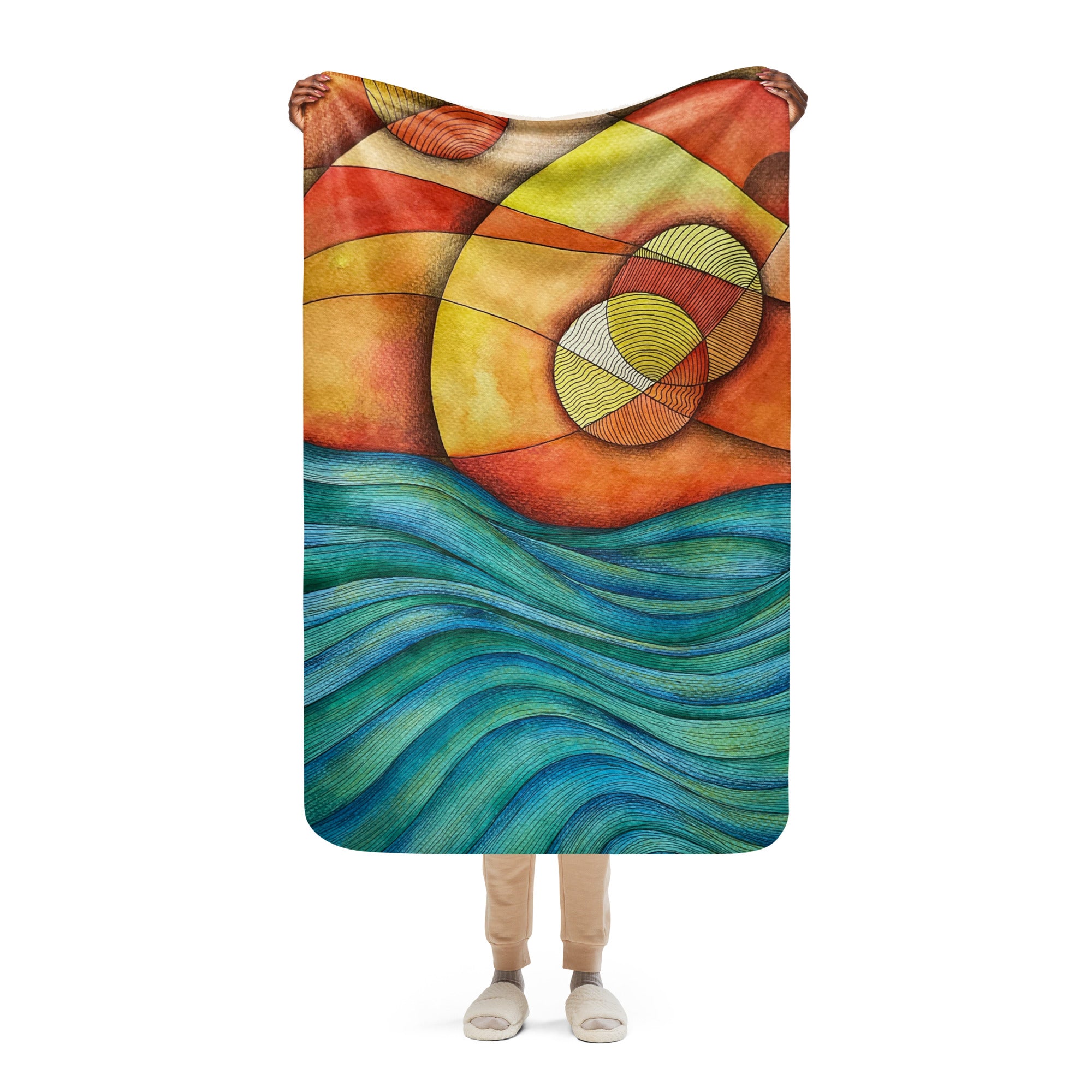 Waves Sherpa blanket