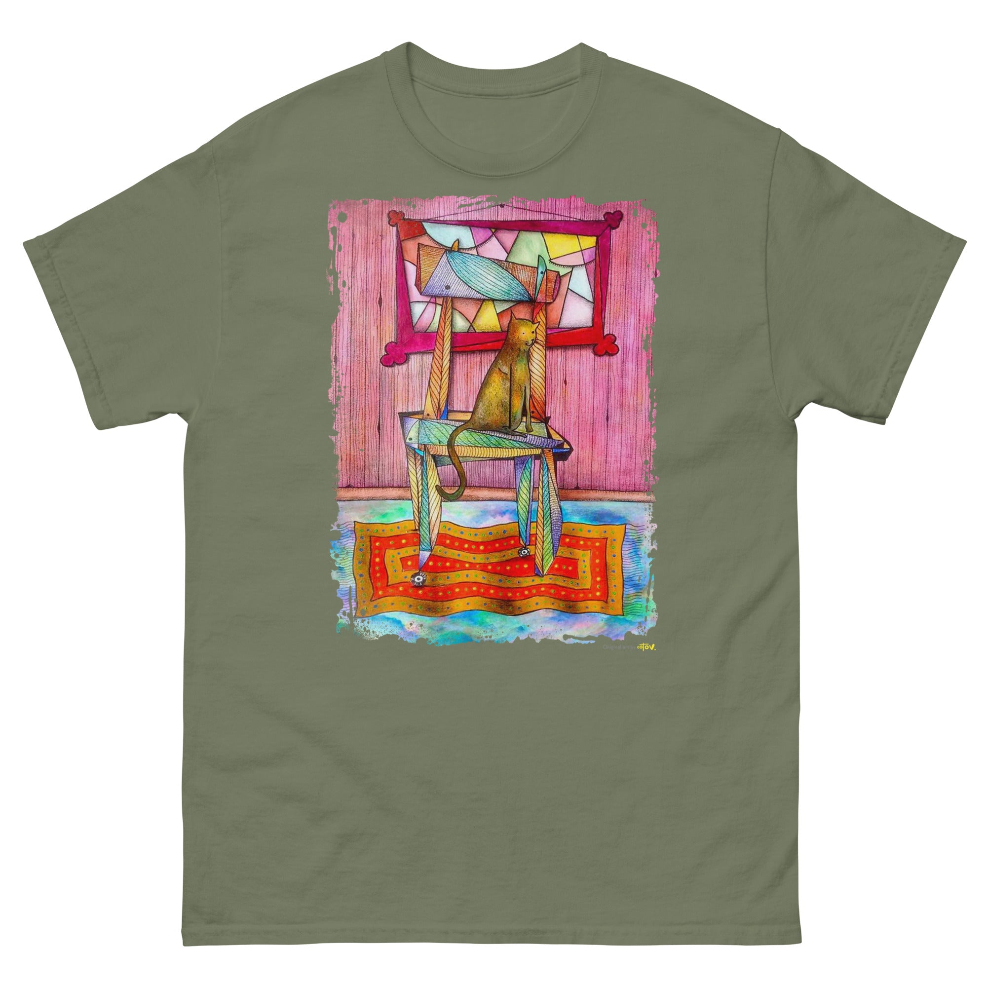 Cat on chair classic tee
